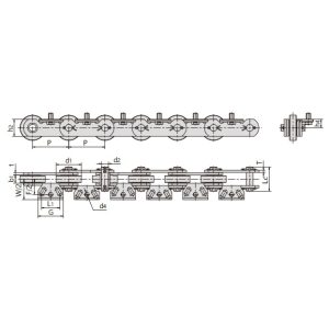 řetěz dopravníku myčky lahví