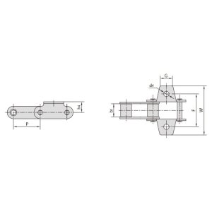 Ocelový zemědělský řetěz typu C a CA