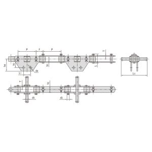 dvojitý kloubový dopravní řetěz