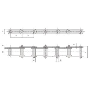 technický ocelový řetěz s pouzdry