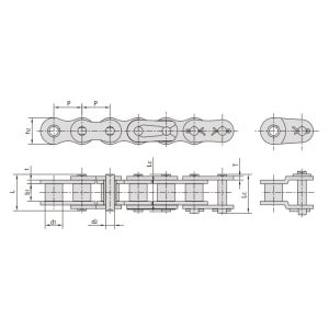 vysoce pevné řetězy s krátkým roztečí pro těžký provoz