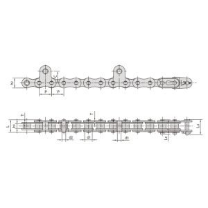 řetěz pro sklízecí stroj na rýži