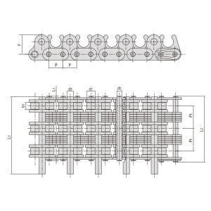 válečkový řetěz pro textilní stroje