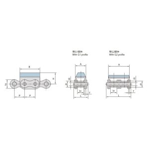 gumový řetěz s připevněnými deskami