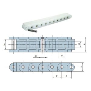 plastový válečkový řetěz s krátkým roztečí
