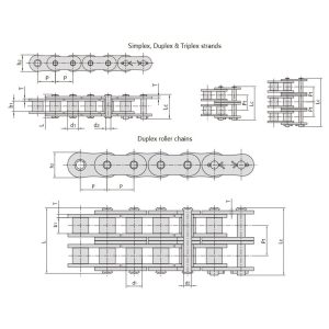 vysoce pevný válečkový řetěz s krátkým roztečem