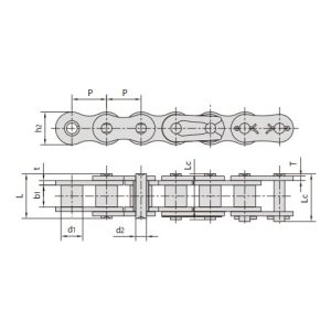 řetěz s krátkým roztečem, poniklovaný, odolný proti korozi