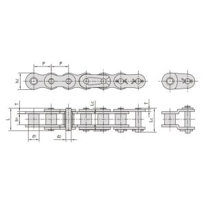 nerezový válečkový řetěz s krátkým roztečem