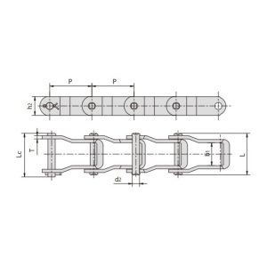 ocelový řetěz s kolíky