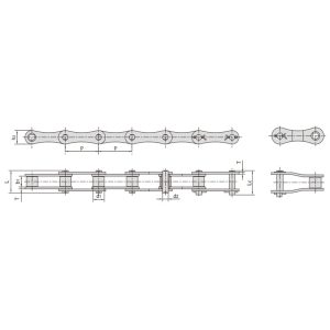 Ocelový zemědělský řetěz typu S