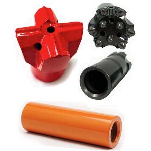 Křížový vrták s hrotem R32 a spojovací objímka